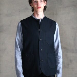 Clayton Gilet linen - Dark Navy