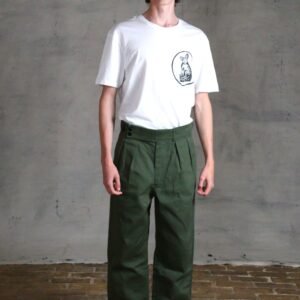 Captain Trouser wax cotton - Olive Green