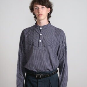 Fisherman worker Stripe pullover - Navy